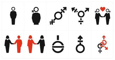 A set of 10 gender icons as Symbol, pride, bisexual vector