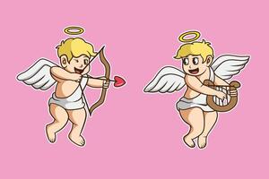 mascot design cupid good for sticker and your design vector