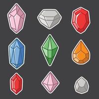 set of gemstone good fore sticker design, pattern design, element design, etc vector
