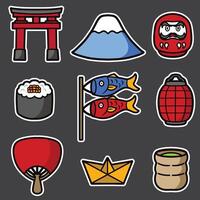 set of japan good for sticker, element design, t shirt pattern, etc vector
