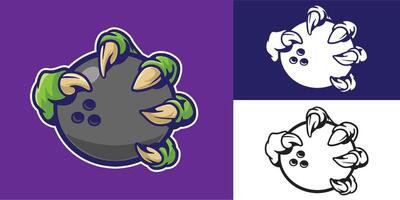 set of claw grab bowling good for sticker, logo, element design, brand design, etc vector
