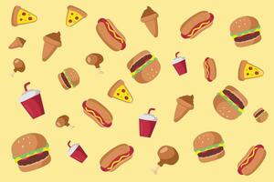 fast food pattern good for wallpaper, background design, t shirt design, etc vector