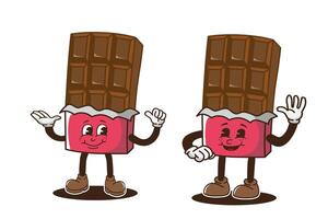 mascot chocolate with retro style vector