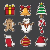 set of christmas decorations good for sticker, pattern design, element design, etc vector