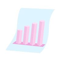 a pink bar graph on a paper vector