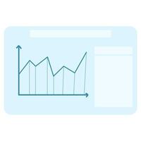 a graph chart is shown on a tablet vector
