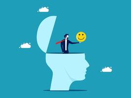 man with smiley face in the head vector