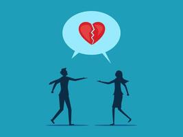 two people are talking about a broken heart vector