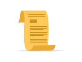 a yellow paper document with a long line vector
