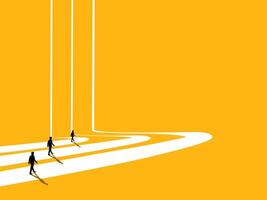 Business competition, Multiple businessmen with different paths vector