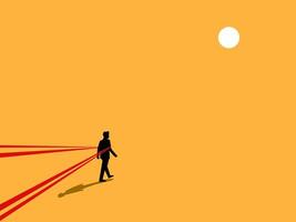 Struggle. Limitations and traps or challenges. Businessmen stuck in red tape vector