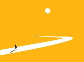 Final Project. Businessman Walking on the Last Curve vector