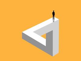 Confident businessman on the Penrose triangle vector
