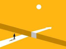 Courage, Risk. Businessman on the Edge of the Gap vector