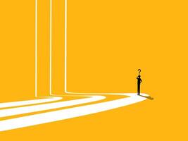 Choose a path. Businessman decides on a variety of paths vector
