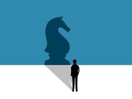 Courage. Confident Businessman with the Shadow of the Knight vector