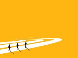 Cooperation. Team of Businessman Walking on Business Path vector