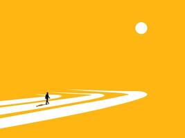 Middle Way. Businessman Confident in Personal Path vector
