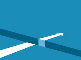 Arrows pointing to the cliff gap, risk concept vector