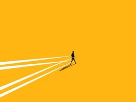 Challenge, obstacle. Businessman being pulled by tape vector