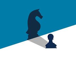 Confidence, Courage. Chess with the Shadow of the Knight vector