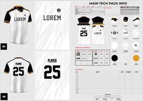 sublimation jersey design with techpack and pattern vector