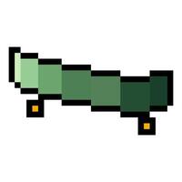 Skateboarding in pixel art style vector