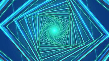 ABSTRACT ROTATING BLUE AND GREEN GEOMETRY SQUARES SHAPE BACKGROUND LOOP video