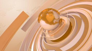 ABSTRACT 3D MODERN ORANGE NEWS BACKGROUND ANIMATION WITH WORLD MAP GRAPHIC BROADCAST TELEVISION LOOP video