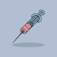 Syringe Injection Medical Health Cartoon design illustration and icon for website, digital and print vector