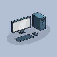 Computer. design Desktop. PC Desktop Computer design illustration and icon for website, digital and print vector
