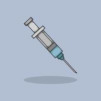 Injection. Syringe Injection Medical Health Cartoon design illustration and icon for website, digital and print vector
