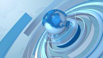 ABSTRACT 3D MODERN BLUE NEWS BACKGROUND ANIMATION WITH WORLD MAP GRAPHIC BROADCAST TELEVISION LOOP video