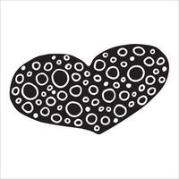 A bold, solid black heart icon featuring delicate white dot contours, perfect for making a statement in romantic or decorative designs. vector