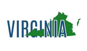 Virginia State Outline Map with Text Overlay Design Perfect for Prints, Apparel, and Digital Media vector