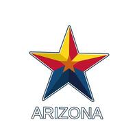 Arizona State Icon with Star Design and Southwest Colors perfect for apparel, print, sticker vector