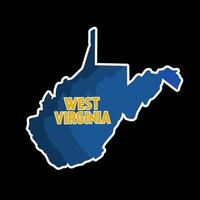 West Virginia State Outline with Bold Text Design is perfect for print, apparel, sticker, etc vector