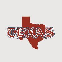 Texas State Outline with Bold Western Font Design vector