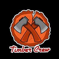 Timber Crew With Axe and Wood Element perfect for print, sticker, apparel, etc vector