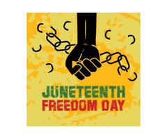 Day of liberation from slavery. Broken hand and chain symbol. Juneteenth concept. Flat illustration. vector