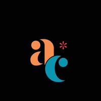 A and C simple aesthetic initials monogram logo. vector