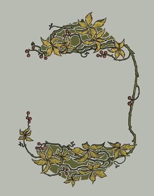 elegant art nouveau decorative botanical floral border
