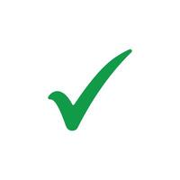Check mark icon. Red tick symbol vector