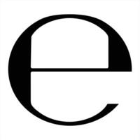 e symbol isolated on white background vector