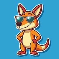Cool and Hip Cartoon Kangaroo with Shades vector