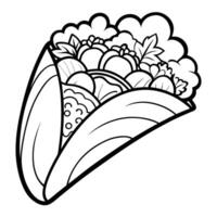Vibrant Coloring Page Depicting a Rainbow of Colorful Vegetables vector
