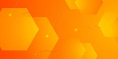 Abstract 3D orange hexagon background with simple shapes. Dynamic shapes pattern design. vector