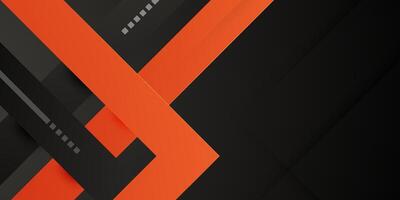 Dark color dynamic abstract 3D background with orange triangle arrow overlap with shadow pattern. Creative 3d cover of business design. vector