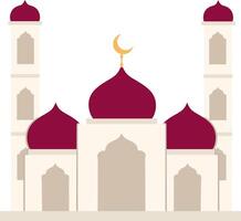 Masjid or Mosque Illustration With Maroon Dome vector