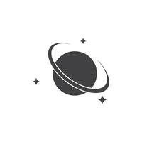 Planet with a ring system and three stars vector